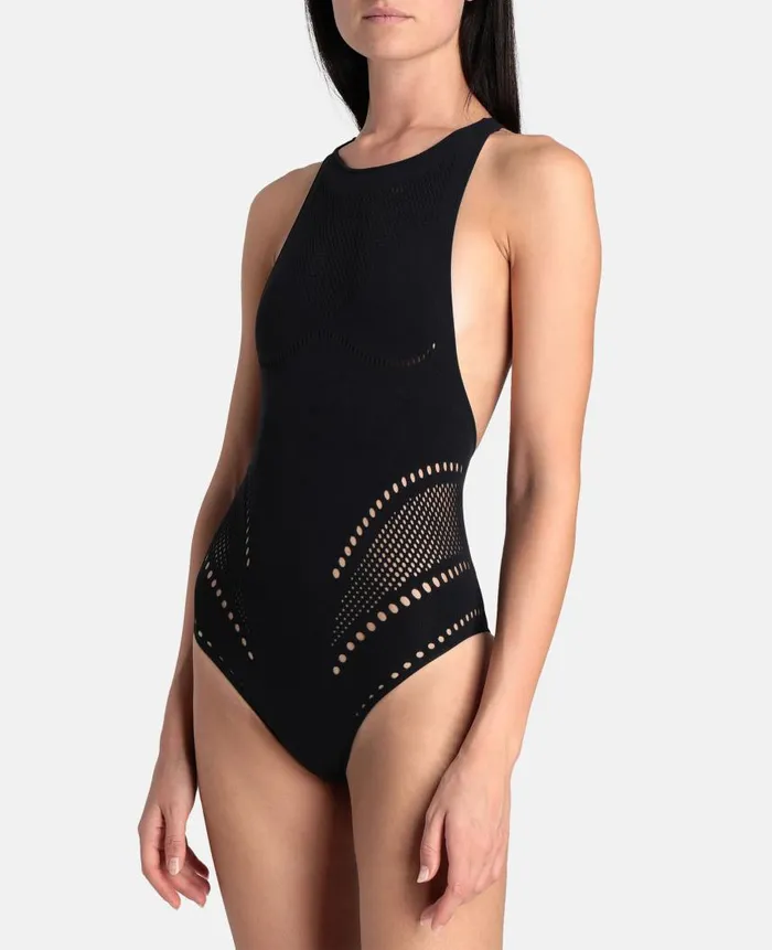 Women Swimwear Stella McCartney Stellawear Graphic Bodysuit Black