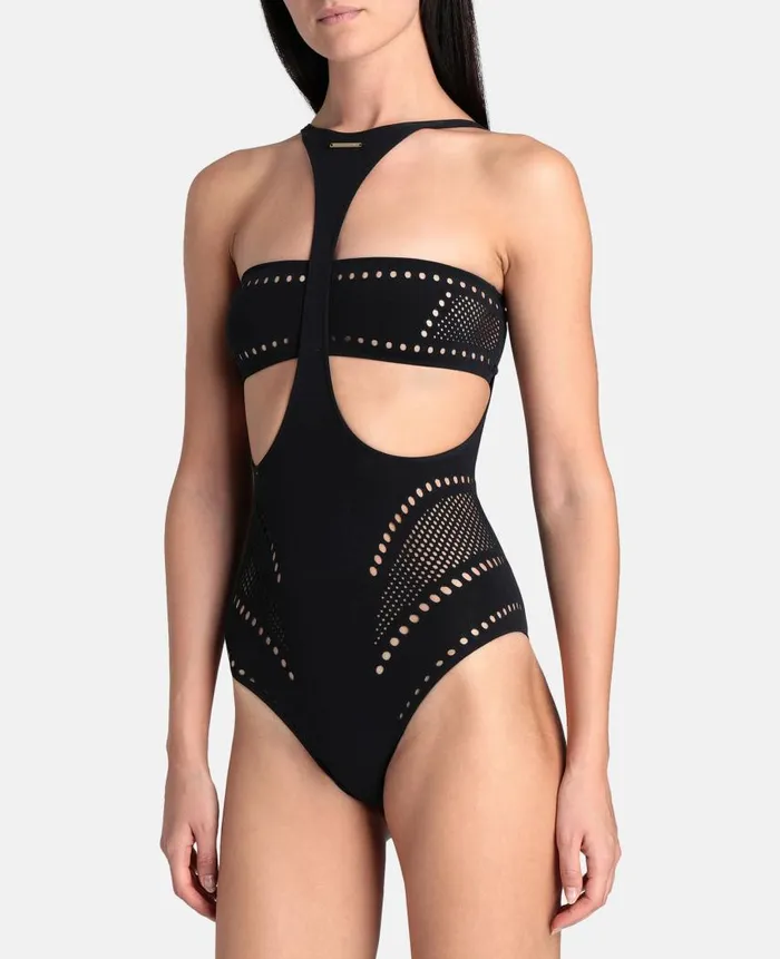 Women Swimwear Stella McCartney Stellawear Graphic Bodysuit Black