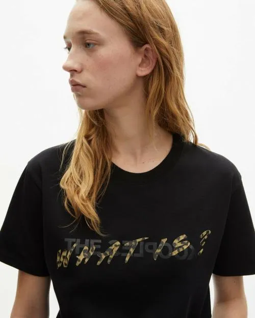 Women Tshirts The Kooples Black And Leopard Print What Is TShirt Black