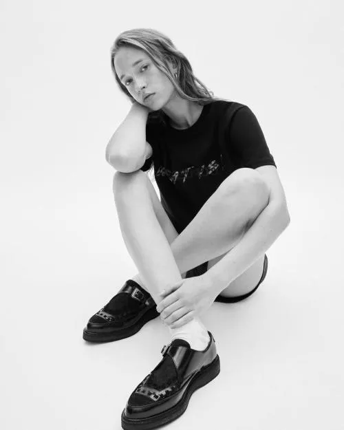 Women Tshirts The Kooples Black And Leopard Print What Is TShirt Black