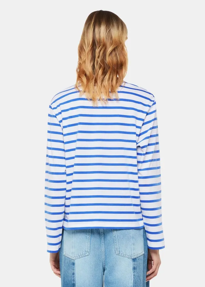 Women TShirts Whistles Blue Stripe Cotton Top