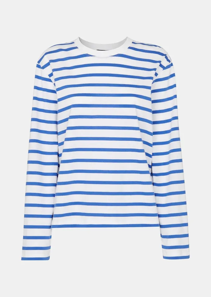 Women TShirts Whistles Blue Stripe Cotton Top