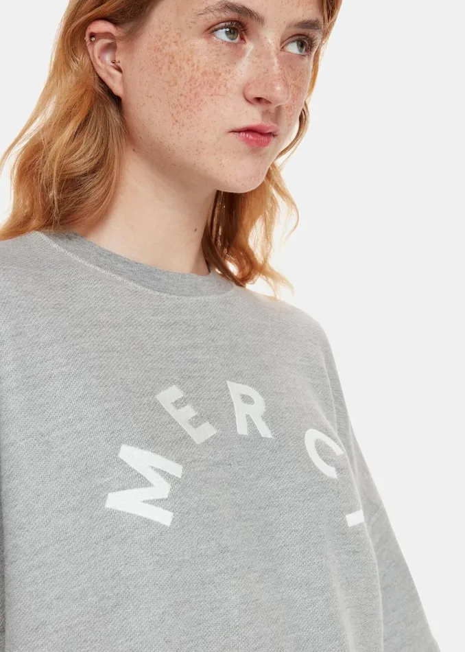 Women TShirts Whistles Grey Merci Logo Sweat