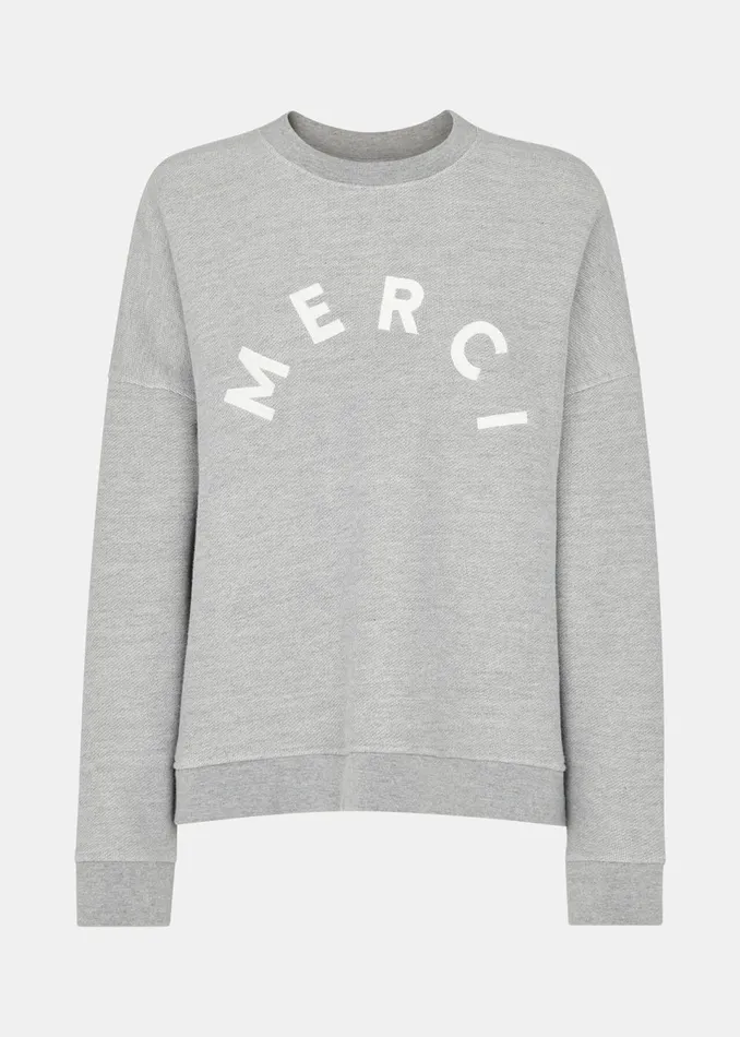Women TShirts Whistles Grey Merci Logo Sweat
