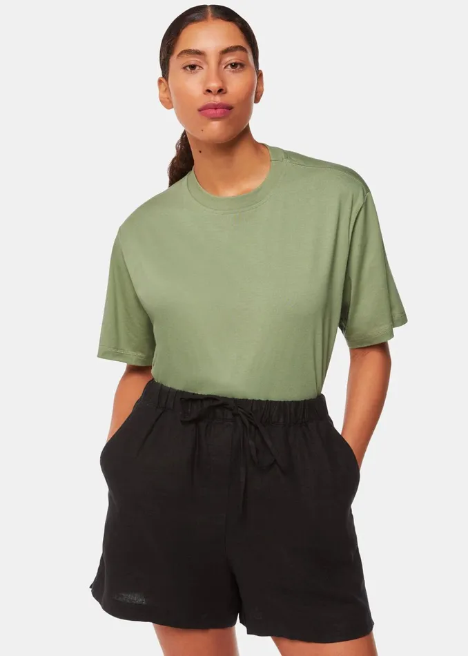 Women TShirts Whistles Khaki Relaxed Tee