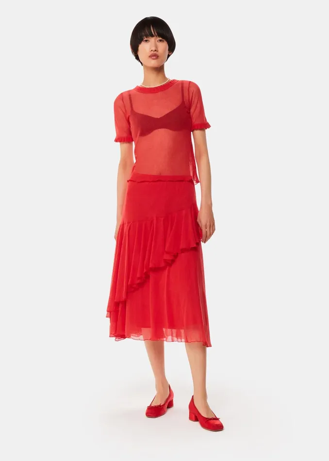 Women TShirts Whistles Red Hai Mila Top