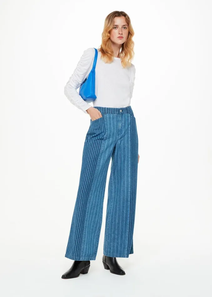 Women TShirts Whistles White Ruched Sleeve Top