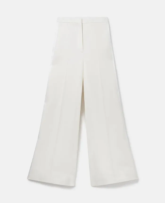 Women Tailoring Stella McCartney Pleated HighRise WideLeg Wool Trousers Chalk White Women Tailoring Stella McCartney Pleated HighRise WideLeg Wool Trousers Chalk White