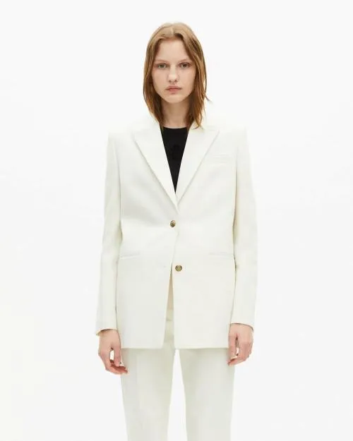 Women Tailoring The Kooples Ecru Cotton Tailored Jacket White