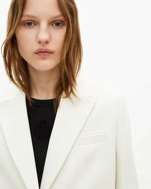 Women Tailoring The Kooples Ecru Cotton Tailored Jacket White