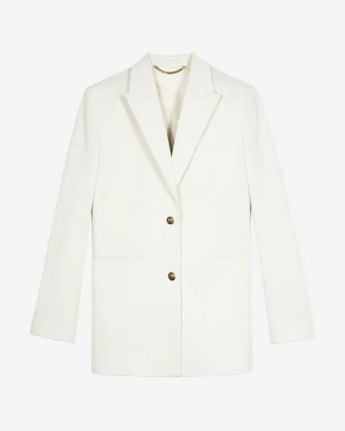 Women Tailoring The Kooples Ecru Cotton Tailored Jacket White