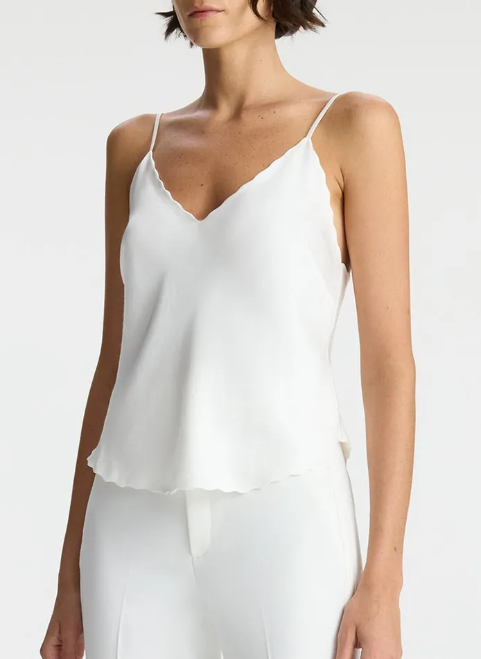 Women Tees and Tanks ALC Malia Scalloped Camisole Top White