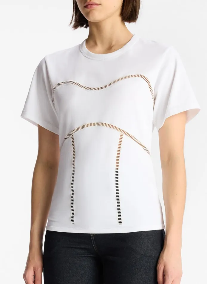 Women Tees and Tanks ALC Wes Cotton Jersey Top White
