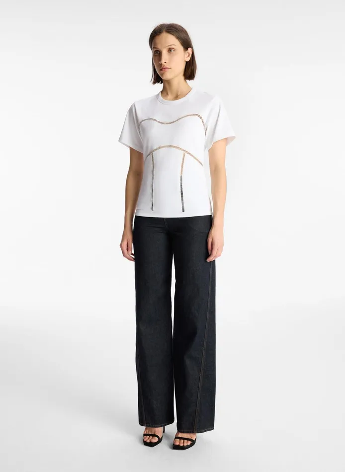 Women Tees and Tanks ALC Wes Cotton Jersey Top White