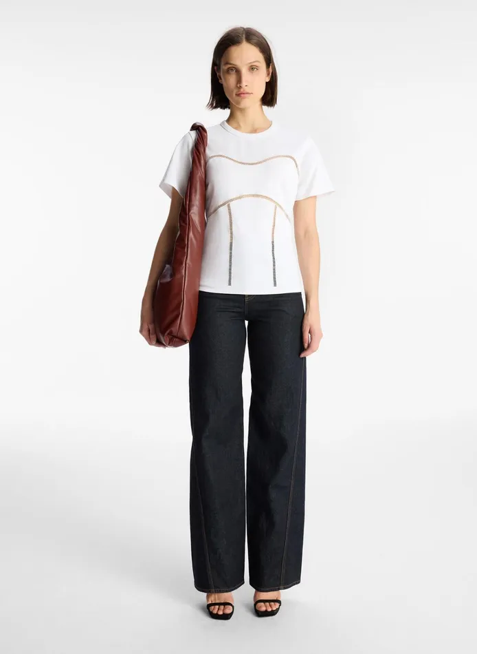 Women Tees and Tanks ALC Wes Cotton Jersey Top White