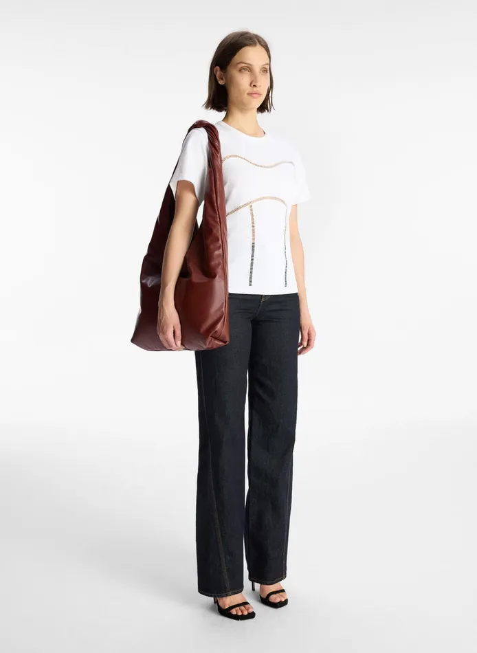 Women Tees and Tanks ALC Wes Cotton Jersey Top White