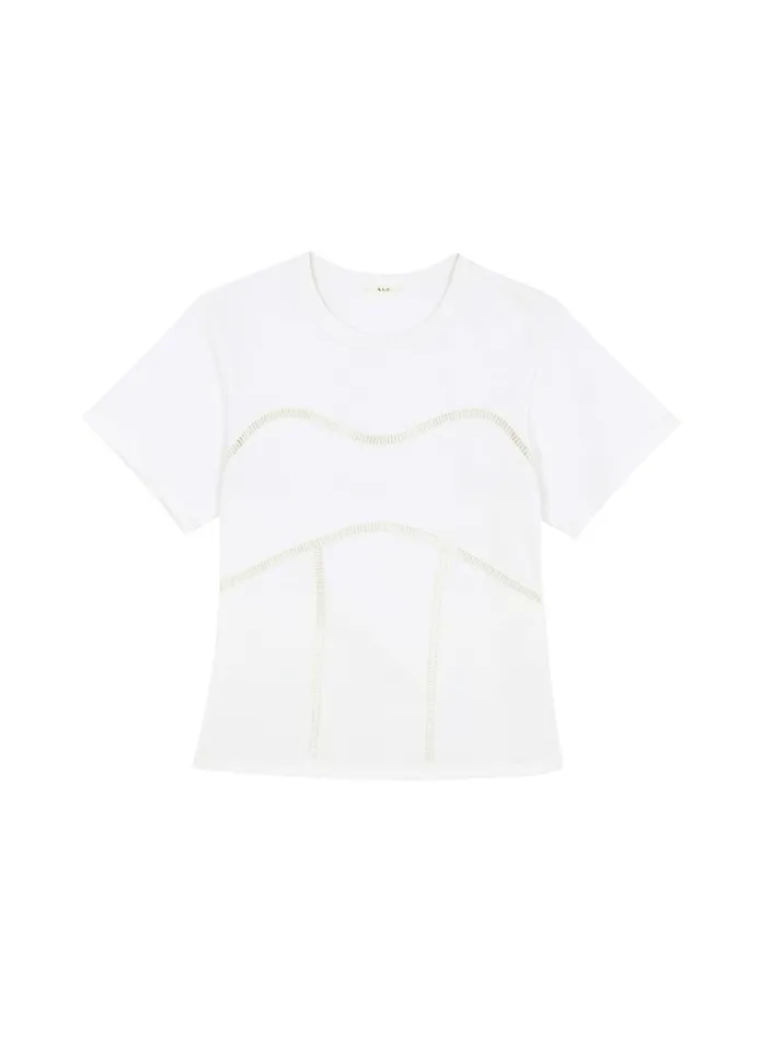 Women Tees and Tanks ALC Wes Cotton Jersey Top White