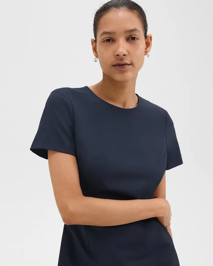 Women Theory Suits Sheath Dress In Good Wool Nocturne Navy