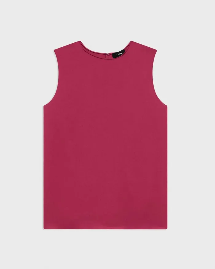 Women Theory Tops Shell Top In Silk Georgette Deep Rose