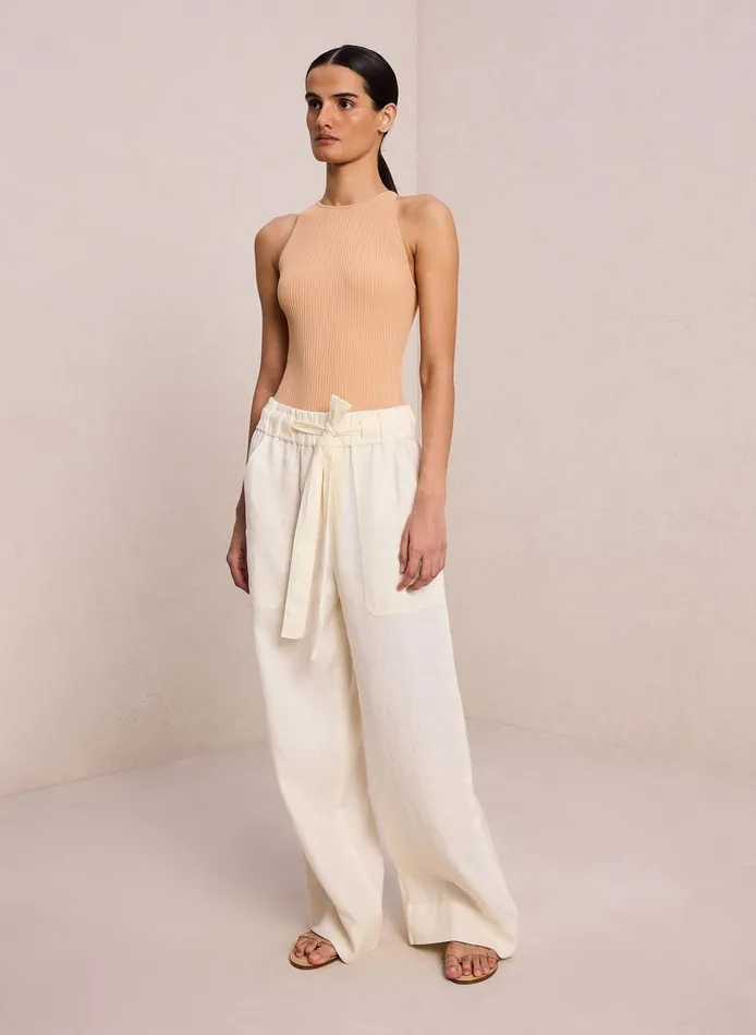 Women Tops ALC Ashley Rib Knit Bodysuit Biscotti