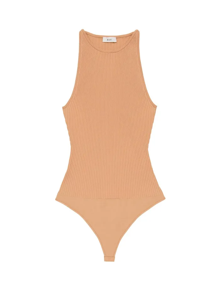 Women Tops ALC Ashley Rib Knit Bodysuit Biscotti
