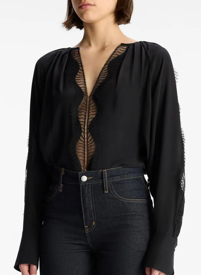 Women Tops ALC Carlota Silk Top Black