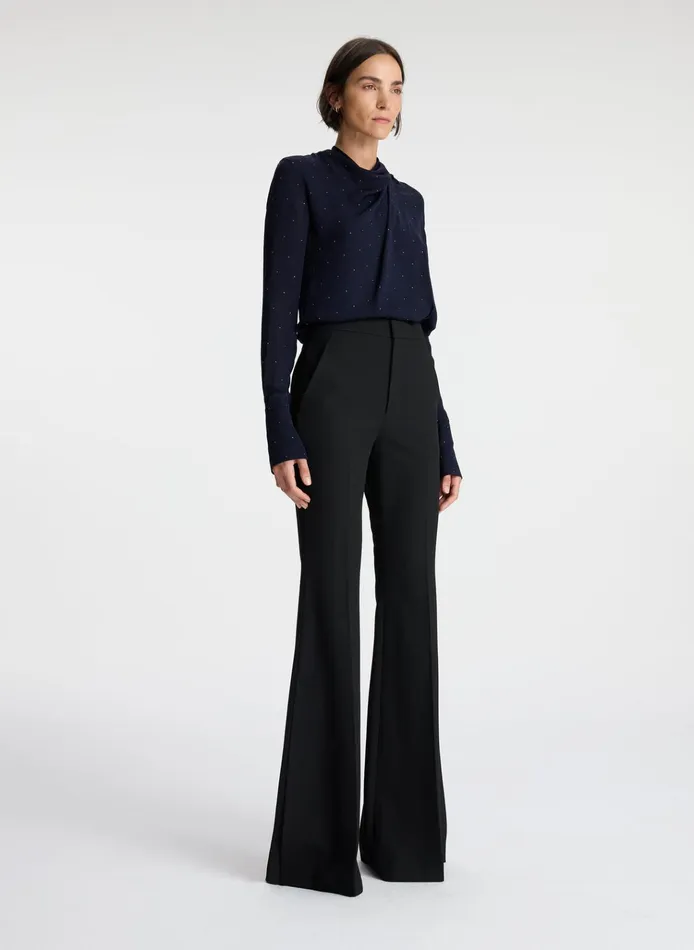Women Tops ALC Luna Embellished Silk Top Evening Blue