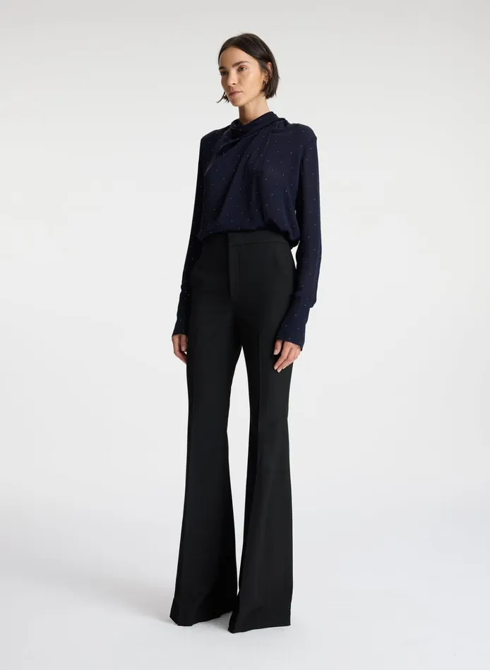 Women Tops ALC Luna Embellished Silk Top Evening Blue