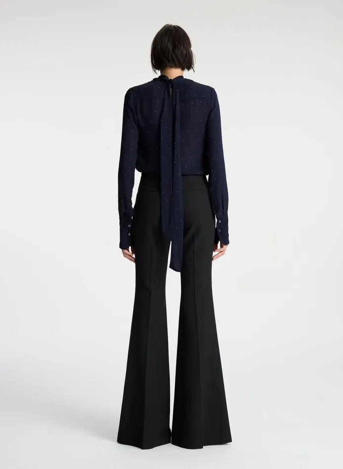 Women Tops ALC Luna Embellished Silk Top Evening Blue