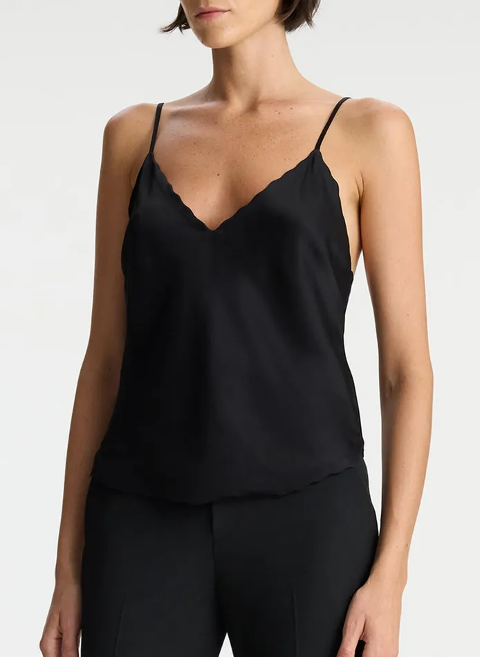 Women Tops ALC Malia Scalloped Camisole Top Black