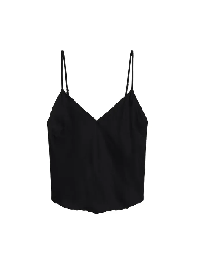 Women Tops ALC Malia Scalloped Camisole Top Black
