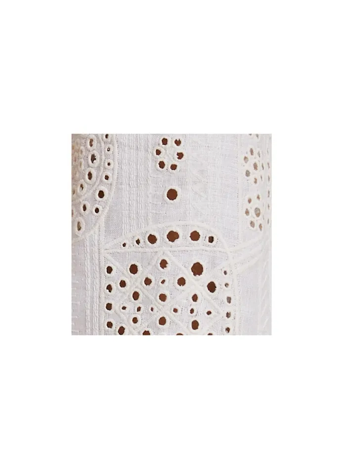 Women Tops ALC Mason Linen Eyelet Top Ivorycream