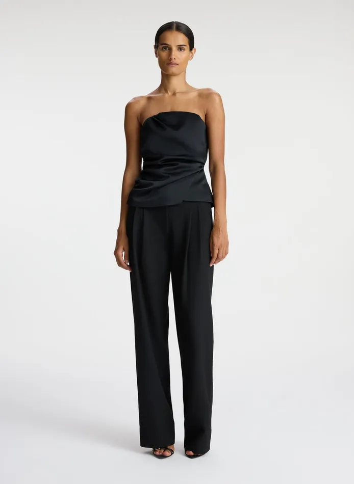 Women Tops ALC Nata Strapless Satin Top Black