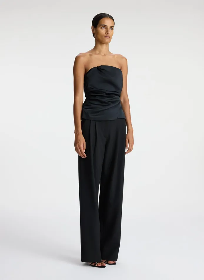 Women Tops ALC Nata Strapless Satin Top Black