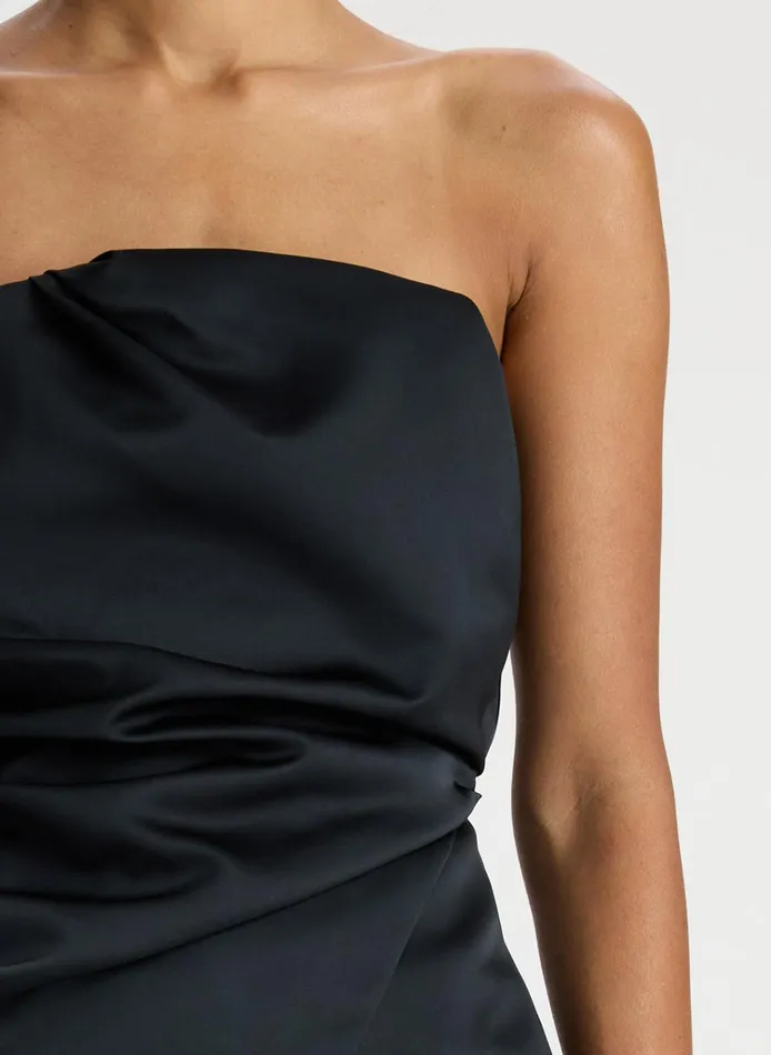 Women Tops ALC Nata Strapless Satin Top Black