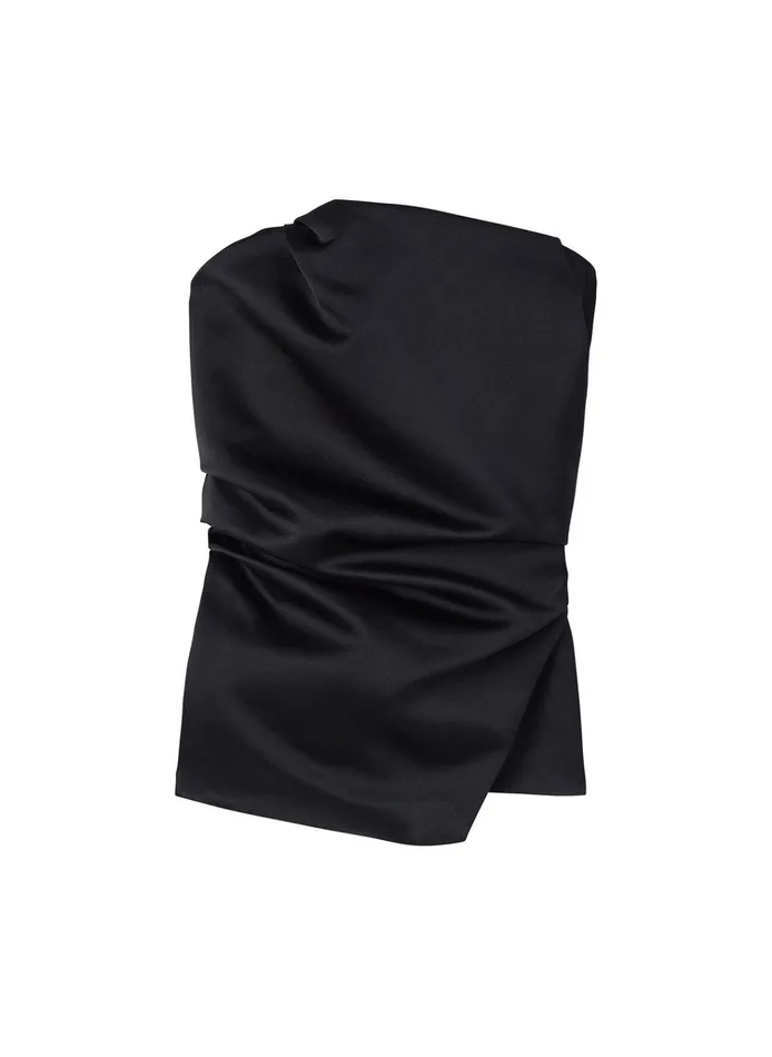 Women Tops ALC Nata Strapless Satin Top Black