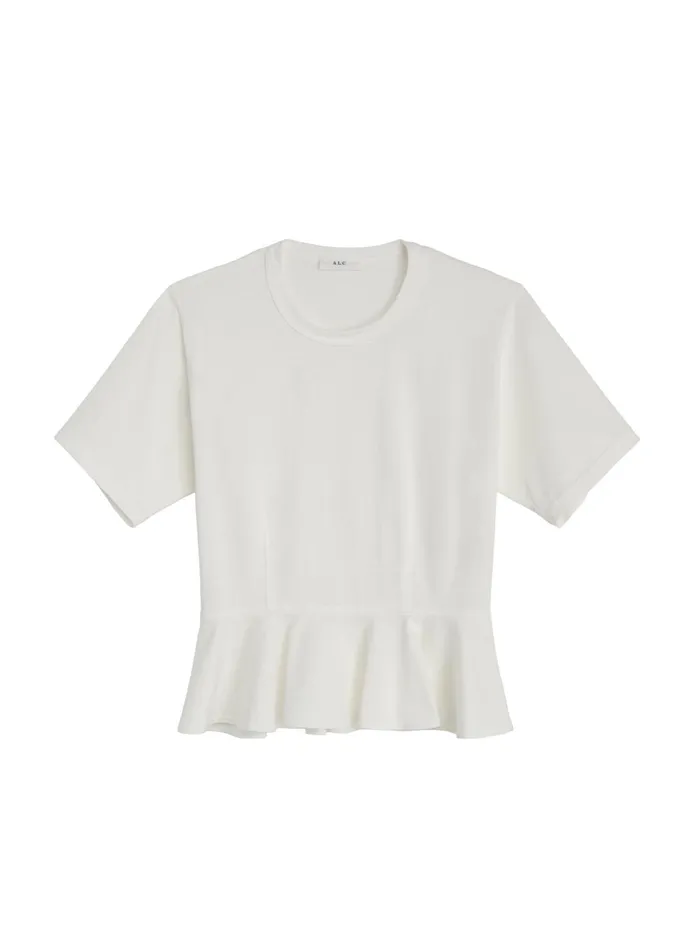 Women Tops ALC Roxy Cotton Peplum Tee White