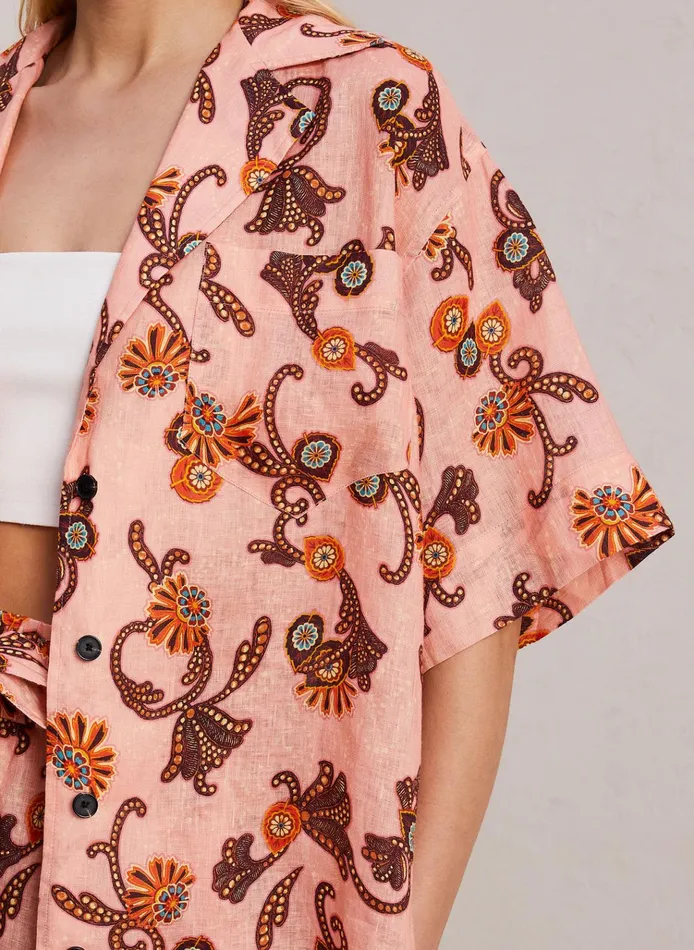 Women Tops ALC Sullivan Linen Top Sandstone Multi