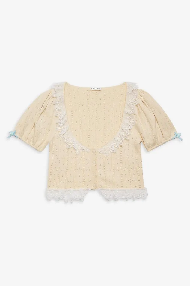 Women Tops For Love and Lemons Daniela Knit Top Beige Women Tops For Love and Lemons Daniela Knit Top Beige