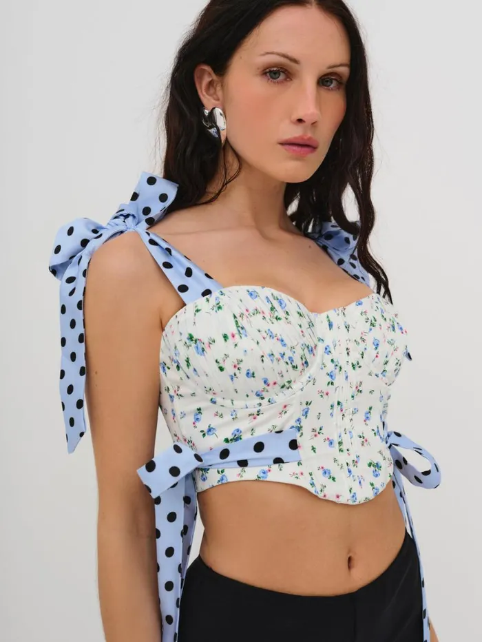 Women Tops For Love and Lemons Eugene Corset Top Blue