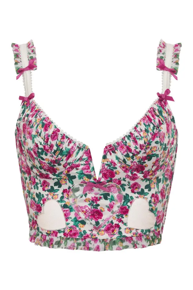 Women Tops For Love and Lemons Heart Bloom Bustier Pink Women Tops For Love and Lemons Heart Bloom Bustier Pink