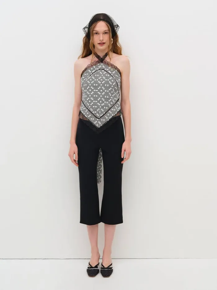Women Tops For Love and Lemons Mimi Halter Top Black