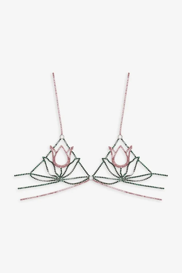 Women Tops For Love and Lemons Tulip Rhinestone Bralette Pink Women Tops For Love and Lemons Tulip Rhinestone Bralette Pink