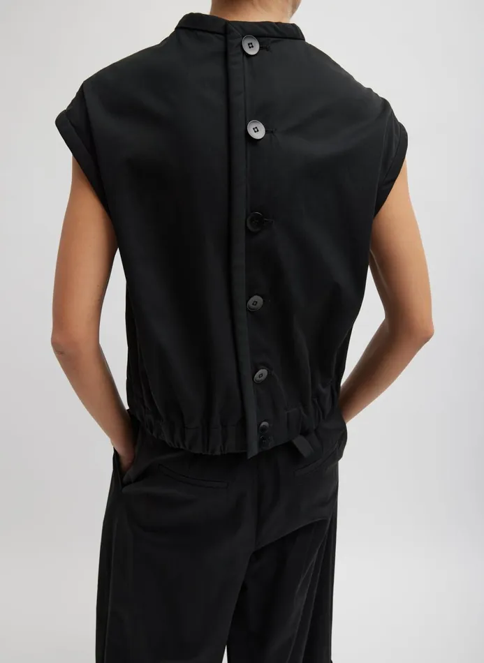 Women Tops Tibi Bio Twill Blousant Vest Black