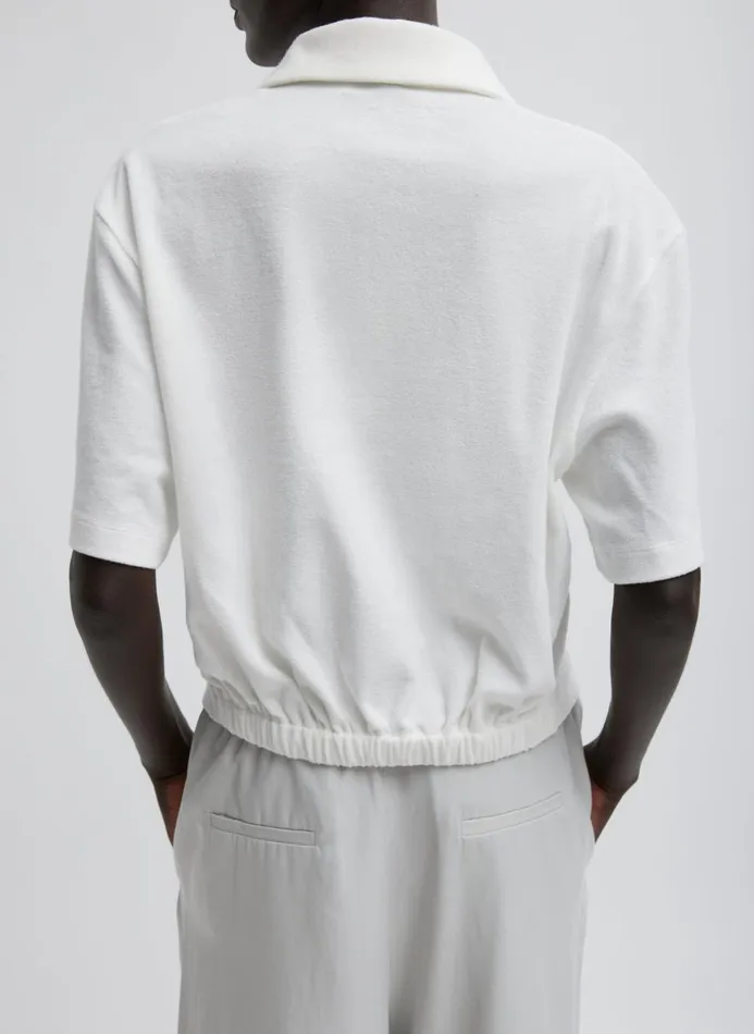 Women Tops Tibi Dry Loop Terry Easy Polo White