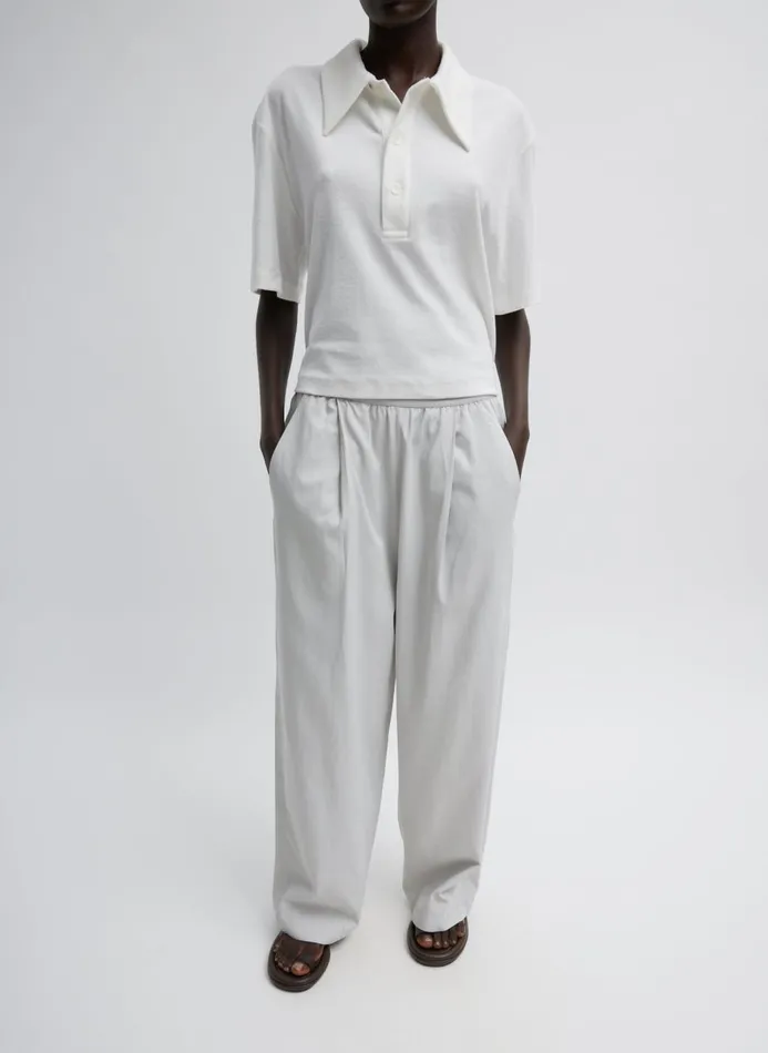 Women Tops Tibi Dry Loop Terry Easy Polo White