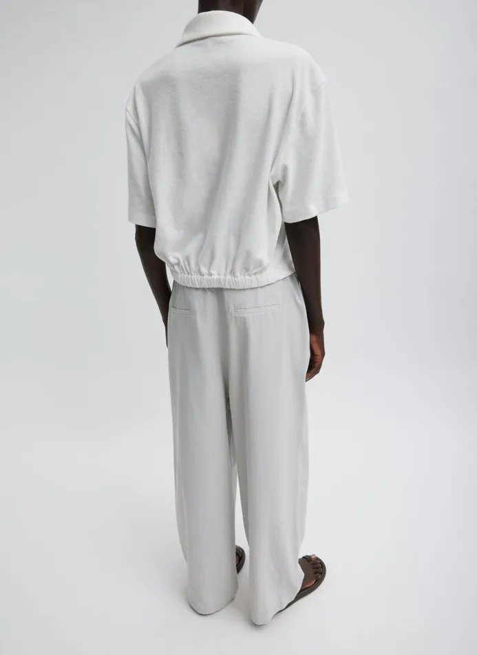 Women Tops Tibi Dry Loop Terry Easy Polo White