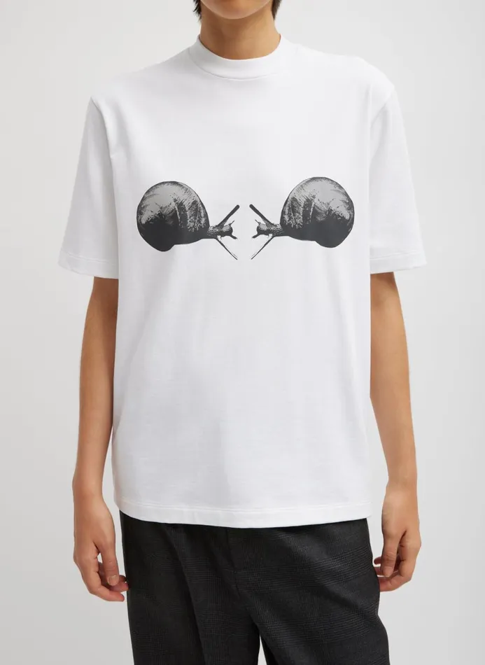 Women Tops Tibi Gary Printed TShirt White Multi