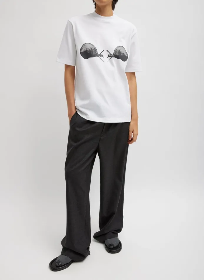 Women Tops Tibi Gary Printed TShirt White Multi