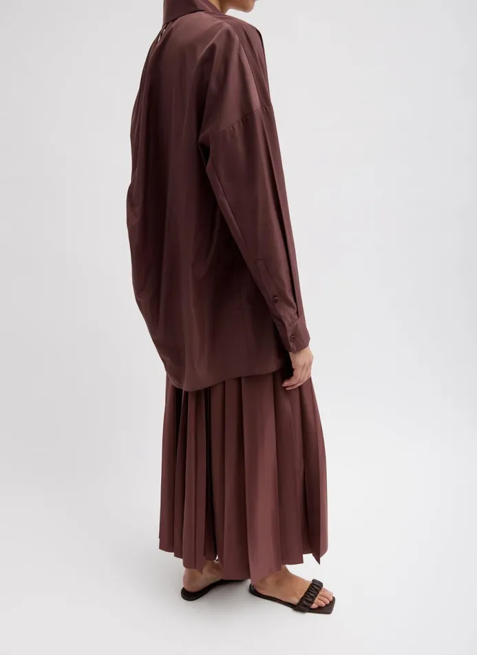 Women Tops Tibi Italian Sporty Nylon Shirt With Cocoon Back Cinnamon
